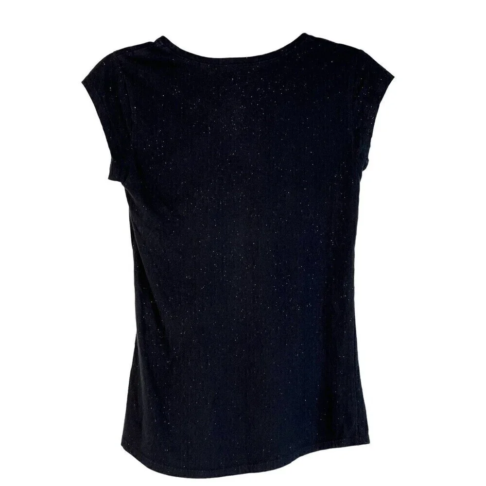 Justice Girls Glitter is My Favorite Color Tee Shirt Size 14 Multi-Glitter Black